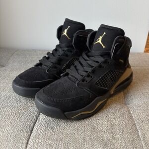 Nike Air Jordan Mars 270 GS Shoes Black Metallic Gold BQ6508-007 Sz 4,5Y